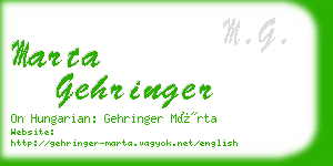 marta gehringer business card